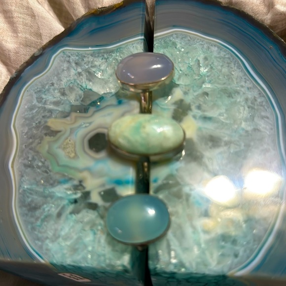 Source Unknown Jewelry - Three blue/green rings.  Costume but great quality.  Sizes 7, 8 and 9